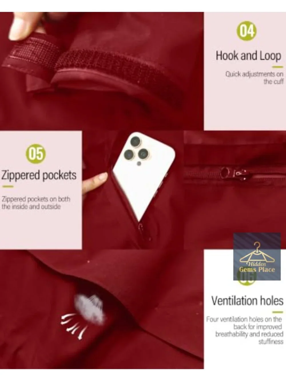 Women's Waterproof Hooded Long Raincoat Windbreaker Packable Lightweight